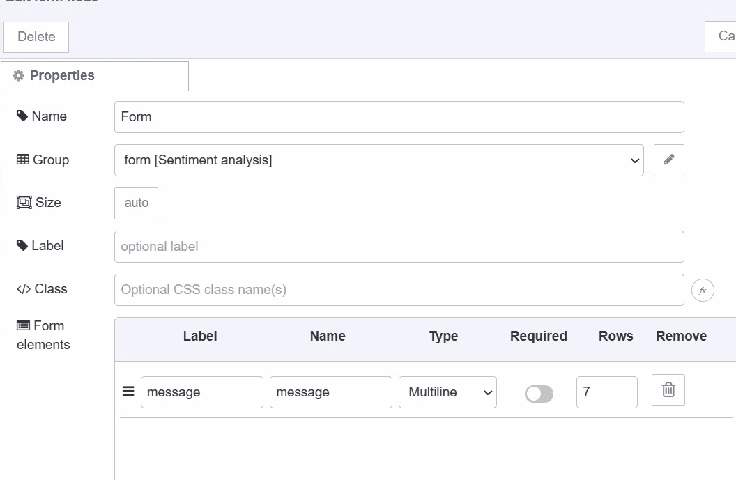 "Taking user input for Sentiment analysis using form"